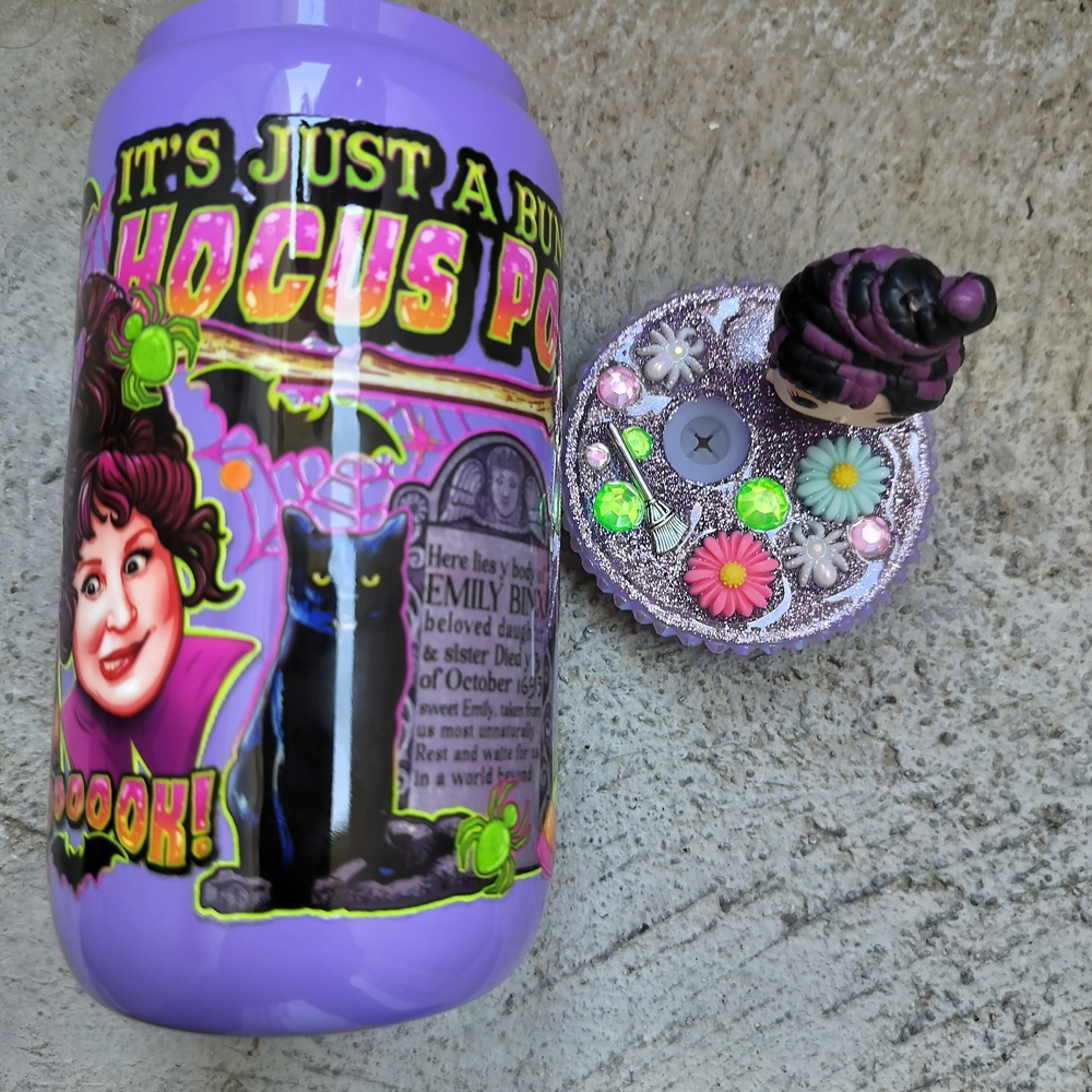 hocus Pocus Themed Glass Tumbler - Picture 1 of 2